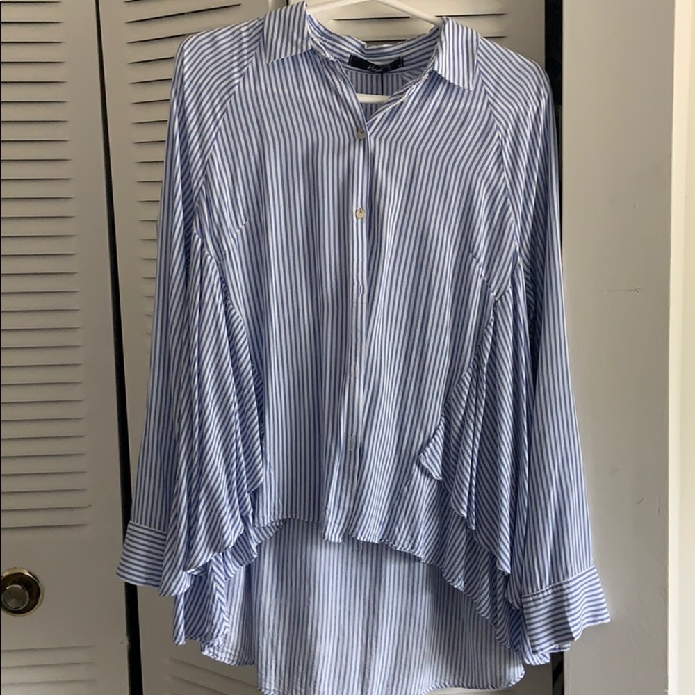 Blue Stripe Flare Shirt